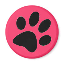 dog paw fridge magnet
