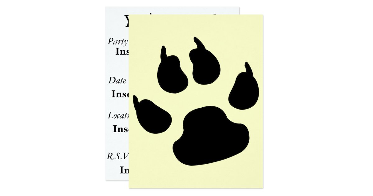 Dog Paw Print Card Zazzle