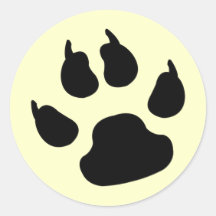 Dog Paw Print Round Stickers