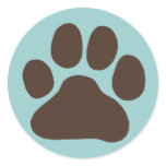Dog Paw Print Round Sticker