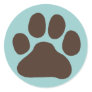 Dog Paw Print Round Sticker