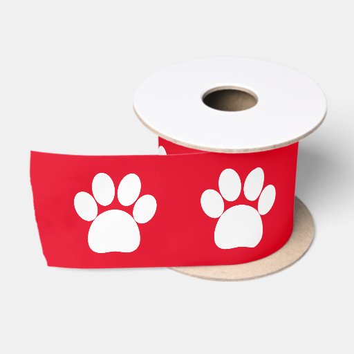 Dog Paw Prints 3 In. Satin Ribbon Zazzle