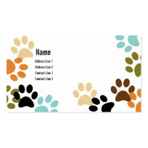 Dog Paw Prints Business Card