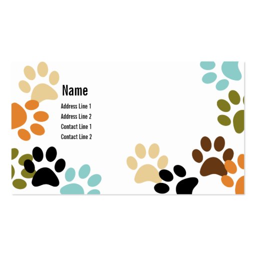 Dog Paw Prints Business Card (front side)