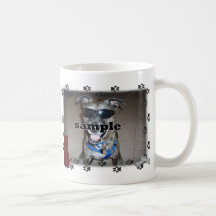 Dog Paw Prints Photo Frame Coffee Mugs