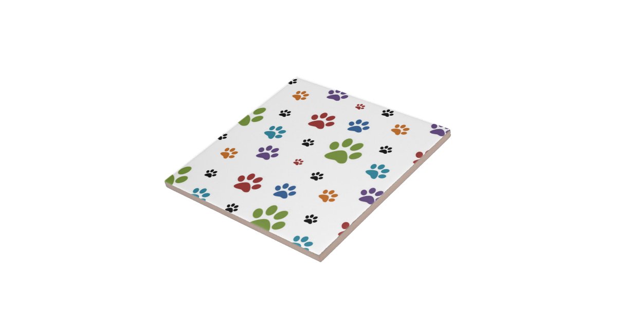 Dog Paw Prints Tile Zazzle