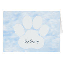 Dog Pawprint So Sorry Sympathy Card