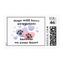 Dog Pawprints On The Heart Postage