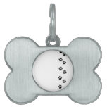 Dog Paws Traces Pawprints White, Black Pet Name Tags