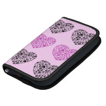 Dog Paws Trails Pawprints Heart Purple, Black Organizer