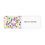 Dog Paws Trails Pawprints Red Blue Green Yellow Return Address Label