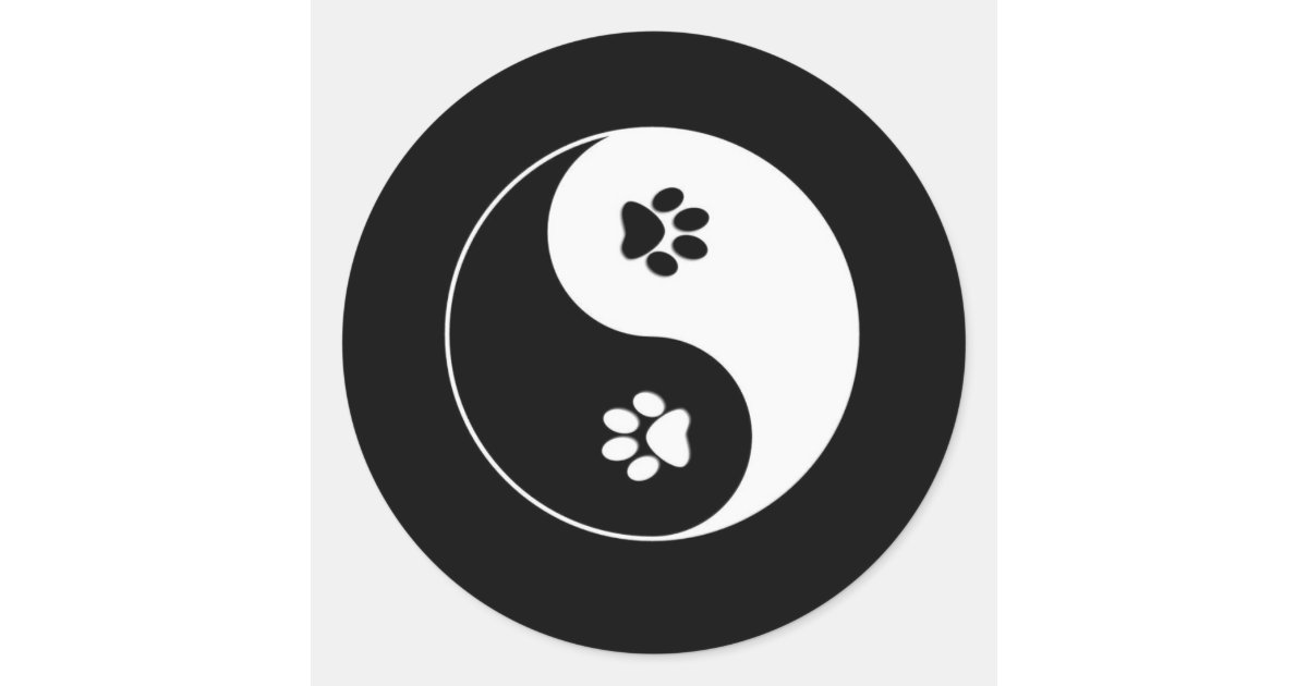 Dog Paws Yin Yang Sticker | Zazzle