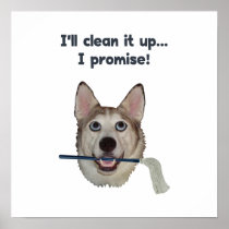 Dog Pee Clean Humor Poster