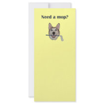 Dog Pee Humor Need Mop Custom Rack Cards