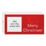 Dog Photo Bells Red White Christmas Card