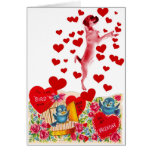 Dog Photo Vintage Valentine 11 Greeting Card