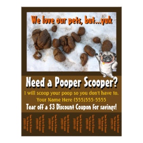 Dog Poop Scooper. Yard Clean-up. Custom tear sheet Custom Flyer