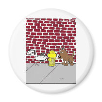 Dog Public Bathrooms Funny Cartoon Tees & Gifts magnets