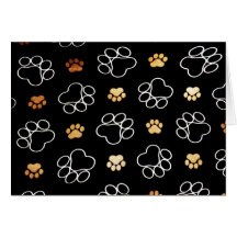 Dog Puppy Paw Prints Gifts for Dog Lovers Greeting Card
