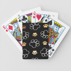 Dog Puppy Paw Prints Gifts for Dog Lovers Playing Cards