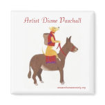 Dog riding a Donkey magnets