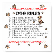 Dog Rules Poster posters by friendlyspirit Dog Rules Poster posters