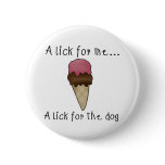 Dog Sharing Ice Cream Pin