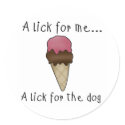 Dog Sharing Ice Cream stickers