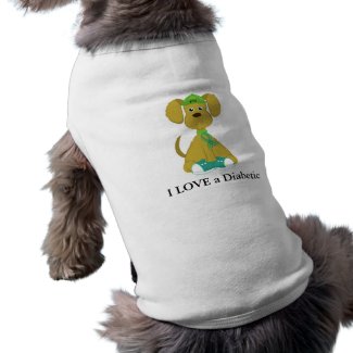 Dog Shirt - I LOVE a Diabetci petshirt