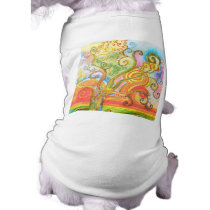 Dog Shirt with Psychedelic Colourful Tree Design