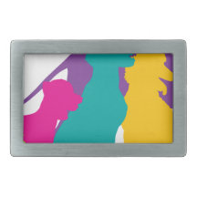 Dog Silhouettes Colour Belt Buckle