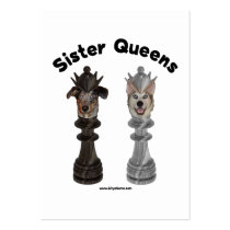 Dog Sister Chess Queens Business Card Templates