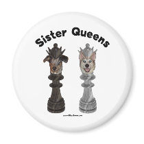 Dog Sister Chess Queens Refrigerator Magnet