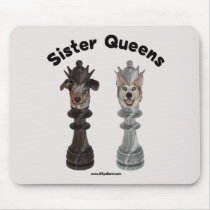 Dog Sister Chess Queens Mousepad