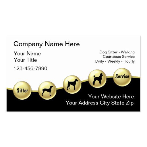 Dog Sitter Business Cards (front side)