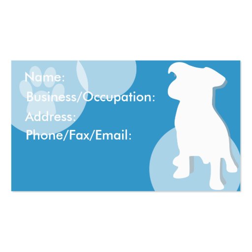 Dog Sitter/Walker Buisness Cards Business Card Template