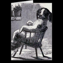 "Dog Sitting in a Chair" Illustration cards