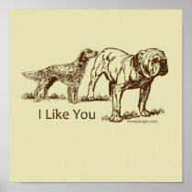 Dog Sniffs Butt Print
