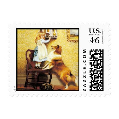Dog Stamps - "A Girl & Her Sheltie