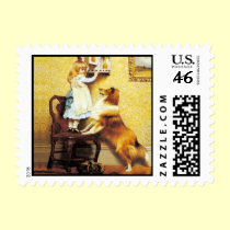 Dog Stamps -  "A Girl & Her Sheltie"