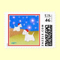 Dog Stamps -Christmas Westies