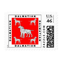 Dog Stamps: Dalmatians with Red Background by dogart Dog Stamps: Dalmatians with Red Background