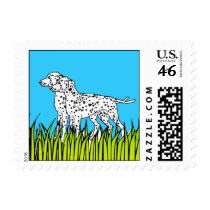 Dog Stamps - Dalmations in Field by dogart Dog Stamps - Dalmations in Field