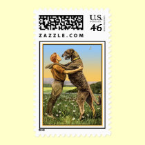 Dog Stamps - "Irish Wolfhound Greeting"