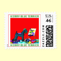 Dog Stamps - "Kerry Blue Artist" Postage