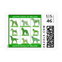 Dog Stamps - Native Dogs of Ireland Postage Stamp by dogart Dog Stamps - Native Dogs of Ireland Postage Stamp
