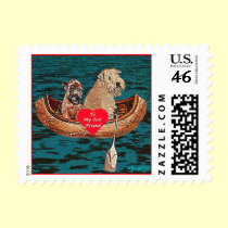 Dog Stamps - Night Canoe: Best Friend