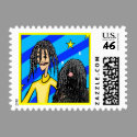 Dog Stamps - "Puli Dog & Owner"