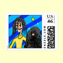Dog Stamps -   "Rasta Dog & Owner" Postage Stamp