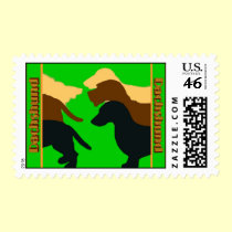 Dog Stamps - Three Dachsuhunds stamps